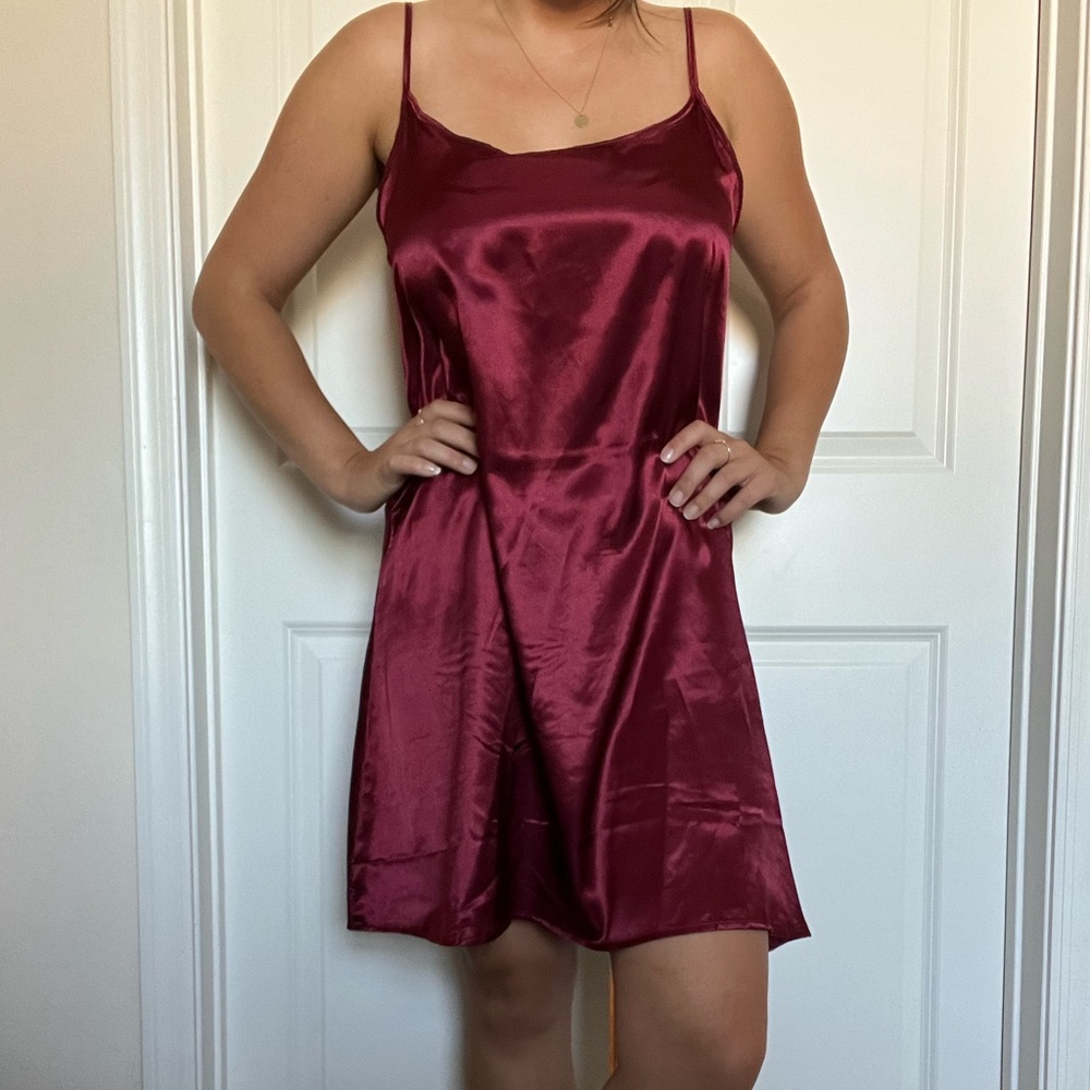 Maroon slip dress